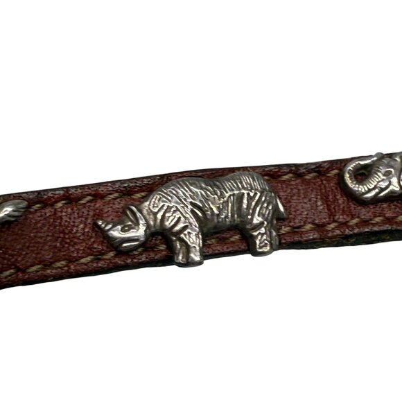 Brighton 1994 Leather Concho Elephant Zebra Rhino Bracelet - Picture 7 of 10